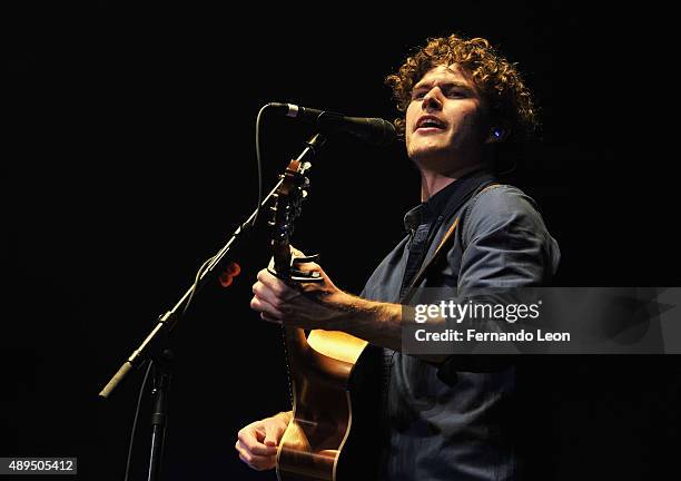 Musician Vance Joy performs before Taylor Swift's concert at the Sprint Center on September 21, 2015 in Kansas City, Missouri.