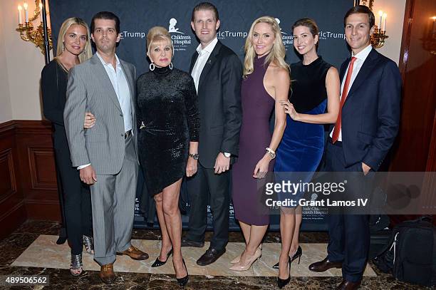 Vanessa Trump, Donald Trump Jr., Ivana Trump, Eric Trump, Lara Trump, Ivanka Trump and Jared Kushner attend the 9th Annual Eric Trump Foundation Golf...