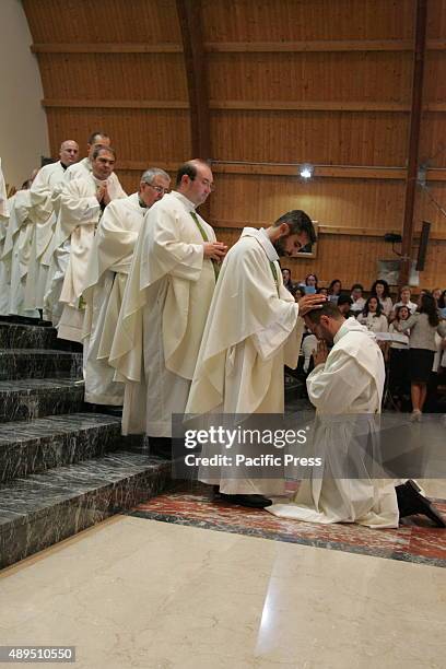 Religious ceremony took place at a Church in the suburbs of Naples where the ordination ceremony takes place.