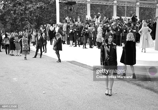 Julia Restoin Roitfeld attends the Burberry Prorsum show during London Fashion Week Spring/Summer 2016/17 on September 21, 2015 in London, England.