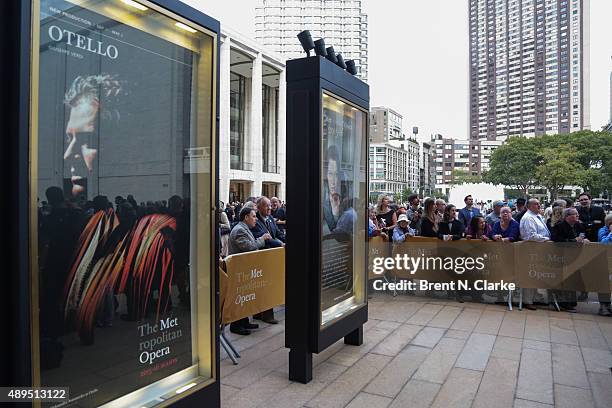 General view of the atmosphere during the Metropolitan Opera's 2015-2016 season opening night performance of "Otello" held at The Metropolitan Opera...