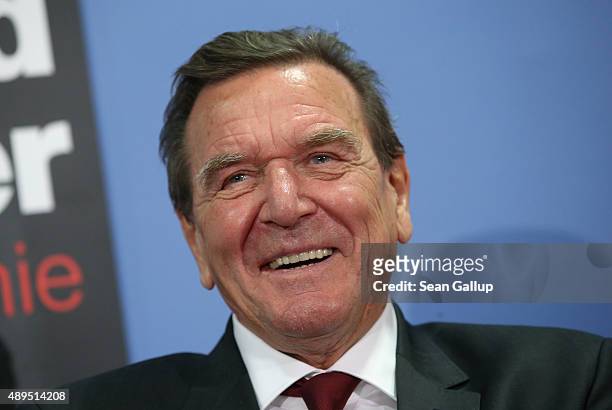 Former German Chancellor Gerhard Schroeder attends the presentation of his biography on September 22, 2015 in Berlin, Germany. The biography, called...