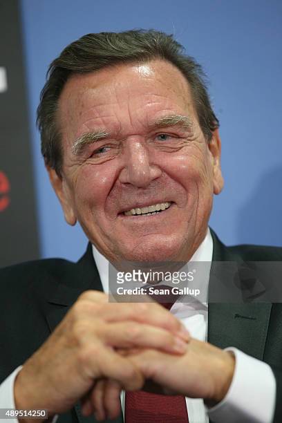 Former German Chancellor Gerhard Schroeder attends the presentation of his biography on September 22, 2015 in Berlin, Germany. The biography, called...