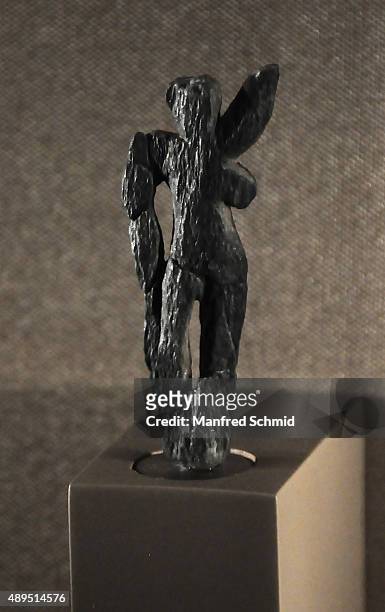 Venus from Galgenberg' aka 'Fanny from Galgenberg' statuette on display at Naturhistorisches Museum on September 22, 2015 in Vienna, Austria. The...