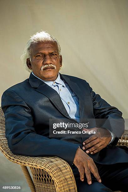 Author Chandrakumar is photographed for Self Assignment on September 7, 2015 in Venice, Italy.