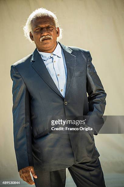 Author Chandrakumar is photographed for Self Assignment on September 7, 2015 in Venice, Italy.