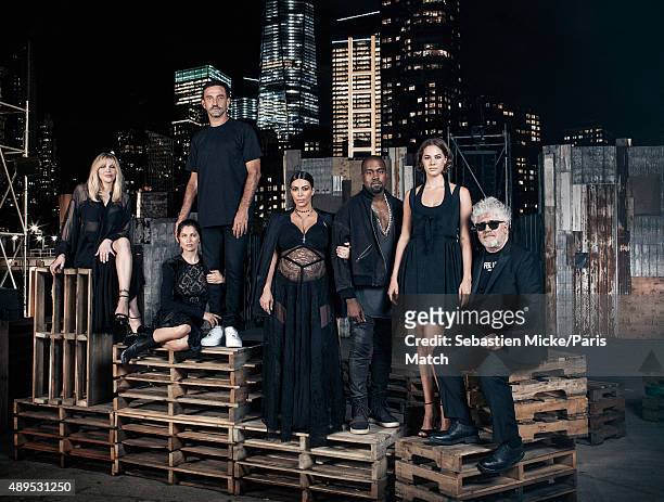 Fashion designer Riccardo Tisci is photographed with Courtney Love, Laetitia Casta, Kim Kardashian, Kayne West, Emma Ferrer and Pedro Almodovar for...