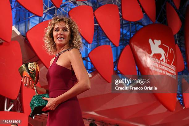 Valeria Golino attends the award winners photocall during the 72nd Venice Film Festival on September 12, 2015 in Venice, Italy.