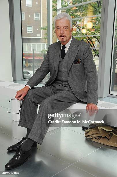 Nicky Haslam attends the Amanda Wakeley show during London Fashion Week Spring/Summer 2016 on September 22, 2015 in London, England.