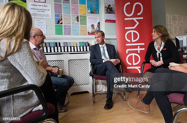 Liberal Democrats leader Tim Farron speaks to staff at the offices of housing charity Shelter on the fourth day of the Liberal Democrats annual...