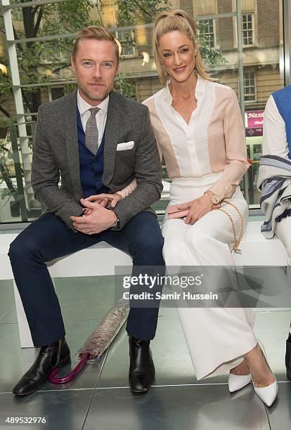 Ronan Keating and Storm Uechtriz attend the Amanda Wakely show during London Fashion Week Spring/Summer 2016/17 on September 22, 2015 in London,...