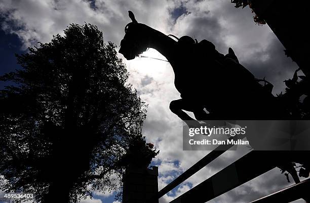 Rider clears an obstacle during the Show Jumping on day five of the Badminton Horse Trials on May 11, 2014 in Badminton, England.