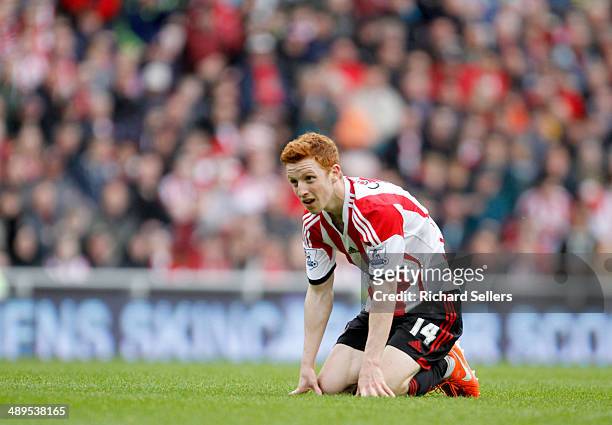 Sunderland's Jack Colback after the Barclays Premier League match between Sunderland and Swansea City at Stadium of Light on May 11, 2014 in...