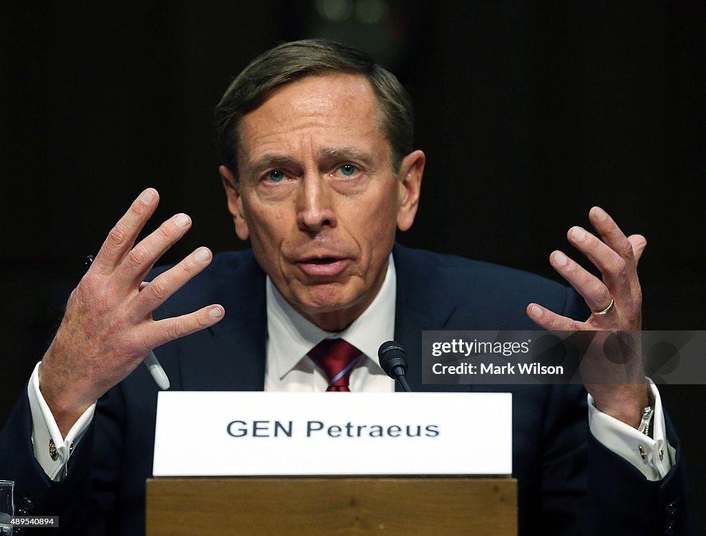 Retired Army Gen. David Petraeus Testifies To Senate Hearing On U.S. Mideast Policy