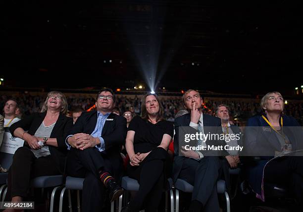 Liberal Democrats join Sarah Gurling as they attend a special tribute to ex-leader Charles Kennedy on the fourth day of the Liberal Democrats annual...