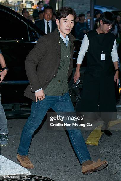 South Korean actor Kim Kang-Woo attends the launch party for 'Polo Ralph Lauren' Shinsa Store Opening on September 22, 2015 in Seoul, South Korea.