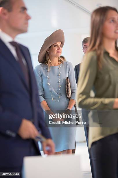 Queen Maxima of The Netherlands opens the new visitor center of the Netherlands Bank on September 22, 2015 in Amsterdam, Netherlands