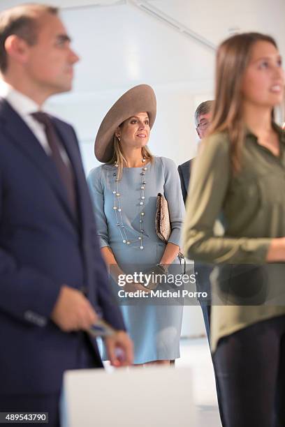 Queen Maxima of The Netherlands opens the new visitor center of the Netherlands Bank on September 22, 2015 in Amsterdam, Netherlands