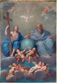 Bologna - Holy Trinity paint in Chiesa Corpus Christi.