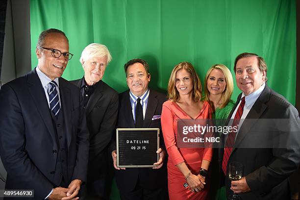 Dateline Season 24 Premiere Event -- Pictured: Lester Holt, Keith Morrison, Josh Mankiewicz, Andrea Canning, Natalie Morales, Dennis Murphy --