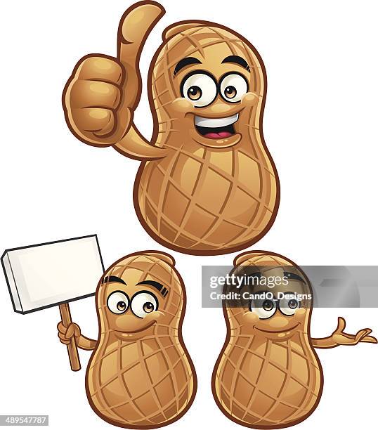peanut cartoon set c - peanuts stock illustrations