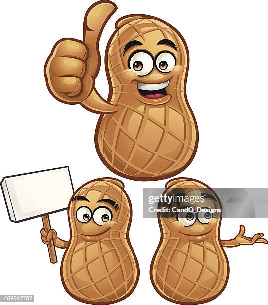 peanut cartoon set c - peanuts characters stock illustrations