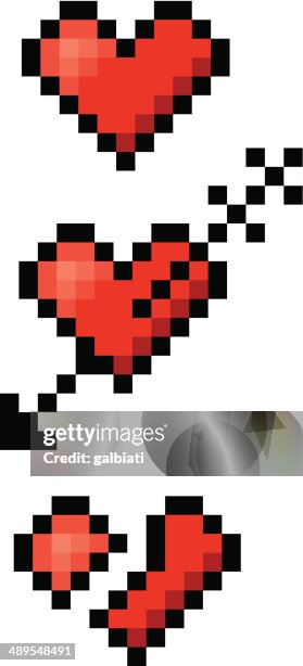 Three pixelated hearts Three pixelated hearts