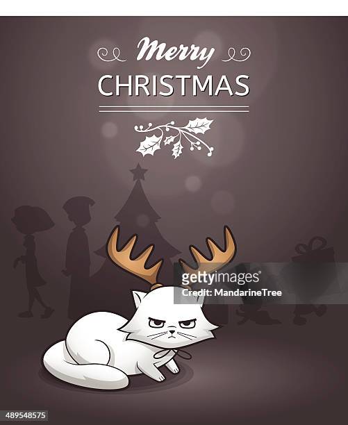 クリスマスの猫 - クリスマス　猫点のイラスト素�材／クリップアート素材／マンガ素材／アイコン素材