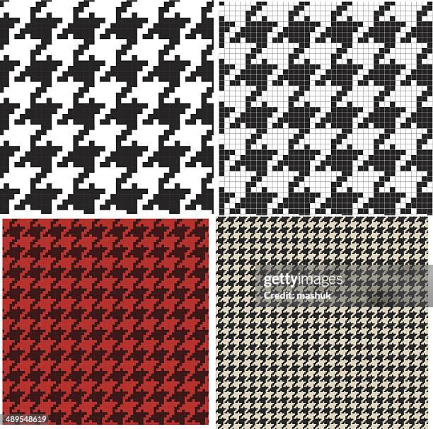 houndstooth seamless pattern - houndstooth fabric stock illustrations