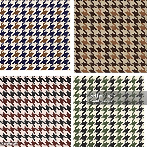 houndstooth seamless pattern - red wool stock illustrations