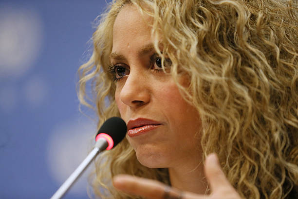Singer Shakira speaks during a press conference following the Meeting Of The Minds: Investing In Early Childhood Development As The Foundation For...