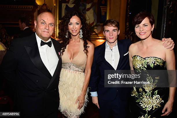 Chairman of the Board of BAFTA LA Nigel Daly, OBE, actress Sofia Milos, Max Daly, filmmaker Louise Salter attend Her Highness Princess Antonia...