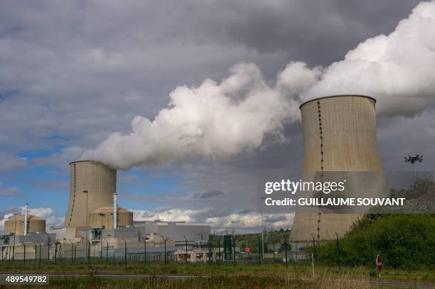 Picture taken on September 22, 2015 shows the Civaux Nuclear Power Plant at the edge of Vienne River between Confolens and Chauvigny, and 34 km...