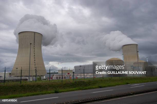 Picture taken on September 22, 2015 shows the Civaux Nuclear Power Plant at the edge of Vienne River between Confolens and Chauvigny, and 34 km...