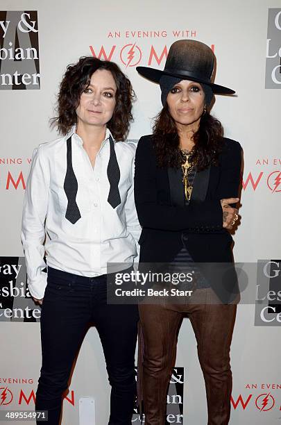 Actress Melissa Gilbert and wife musician Linda Perry arrive at The LA Gay & Lesbian Center's Annual "An Evening With Women" at The Beverly Hilton...