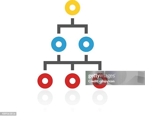organization chart icon on a white background. - color series - circle org chart stock illustrations