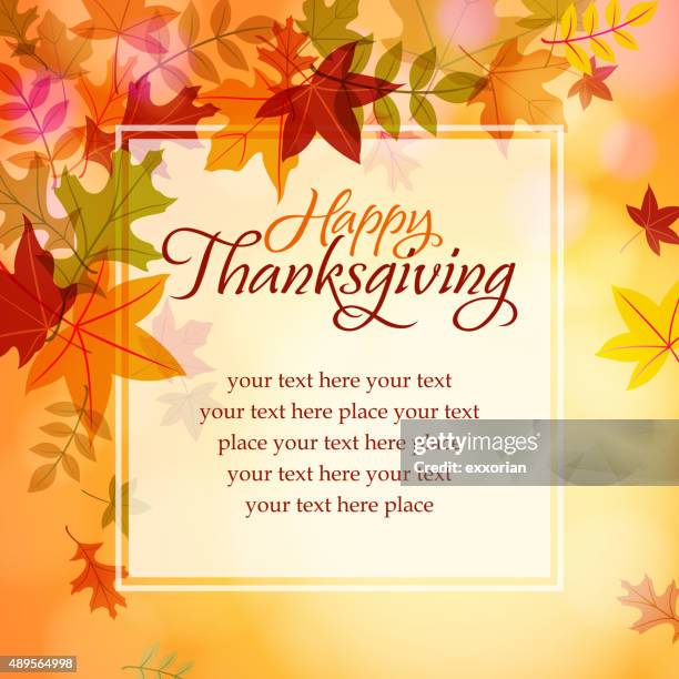 stockillustraties, clipart, cartoons en iconen met happy thanksgiving text message - happy thanksgiving