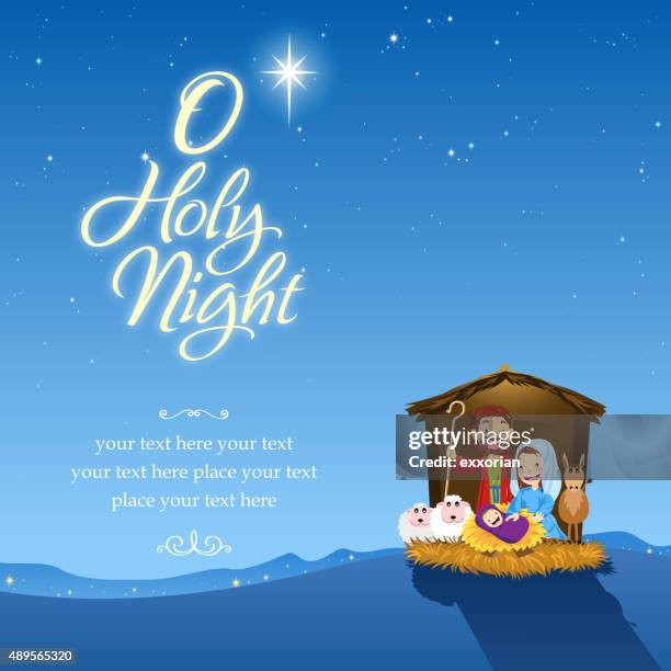 o holy night - gospel stock illustrations