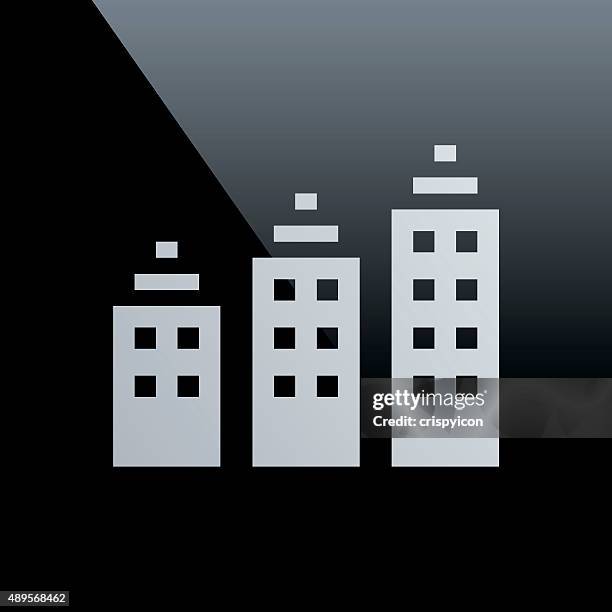apartment building icon on a black background. - core series - outside courthouse stock illustrations