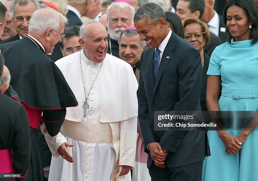 Pope Francis Arrives From Cuba For Visit To D.C., New York, And Philadelphia