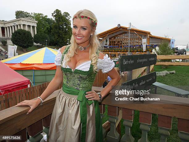 Denise Cotte sighted at Kaefers restaurant at the Oktoberfest 2015 at Theresienwiese on on September 22, 2015 in Munich, Germany.