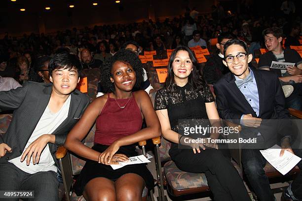 Filmmakers Eugene Ko, Gillian Lyons, Leslie Torres and Andrew Velasquez attend the Film Independent at LACMA screening and Q&A of Ghetto Film School...