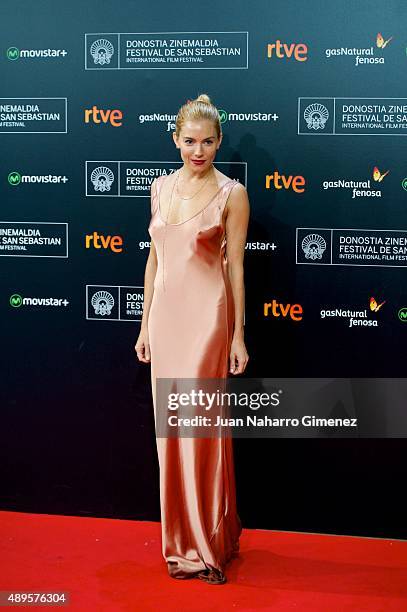 Sienna Miller attends 'High-Rise' premiere during 63rd San Sebastian Film Festival on September 22, 2015 in San Sebastian, Spain.