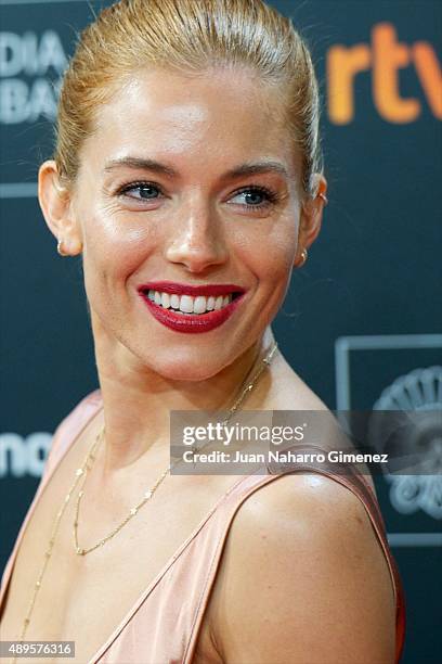 Sienna Miller attends 'High-Rise' premiere during 63rd San Sebastian Film Festival on September 22, 2015 in San Sebastian, Spain.