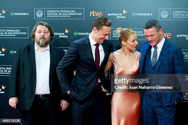 Ben Wheatley, Tom Hiddleston, Sienna Miller and Luke Evans attend 'High-Rise' premiere during 63rd San Sebastian Film Festival on September 22, 2015...