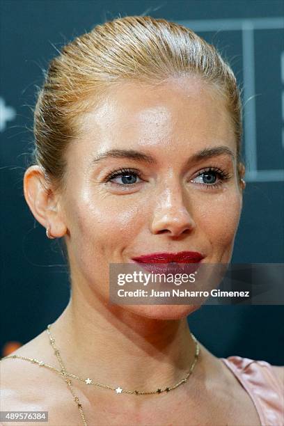 Sienna Miller attends 'High-Rise' premiere during 63rd San Sebastian Film Festival on September 22, 2015 in San Sebastian, Spain.