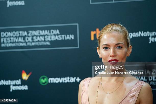 Sienna Miller attends 'High-Rise' premiere during 63rd San Sebastian Film Festival on September 22, 2015 in San Sebastian, Spain.