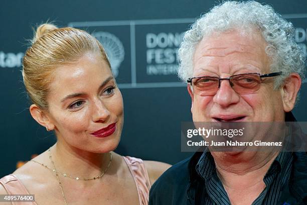 Sienna Miller and Jeremy Thomas attend 'High-Rise' premiere during 63rd San Sebastian Film Festival on September 22, 2015 in San Sebastian, Spain.