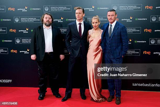 Ben Wheatley, Tom Hiddleston, Sienna Miller and Luke Evans attend 'High-Rise' premiere during 63rd San Sebastian Film Festival on September 22, 2015...