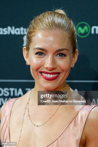 Sienna Miller attends 'High-Rise' premiere during 63rd San Sebastian Film Festival on September 22, 2015 in San Sebastian, Spain.